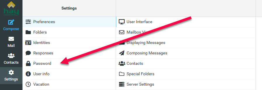 webmail password