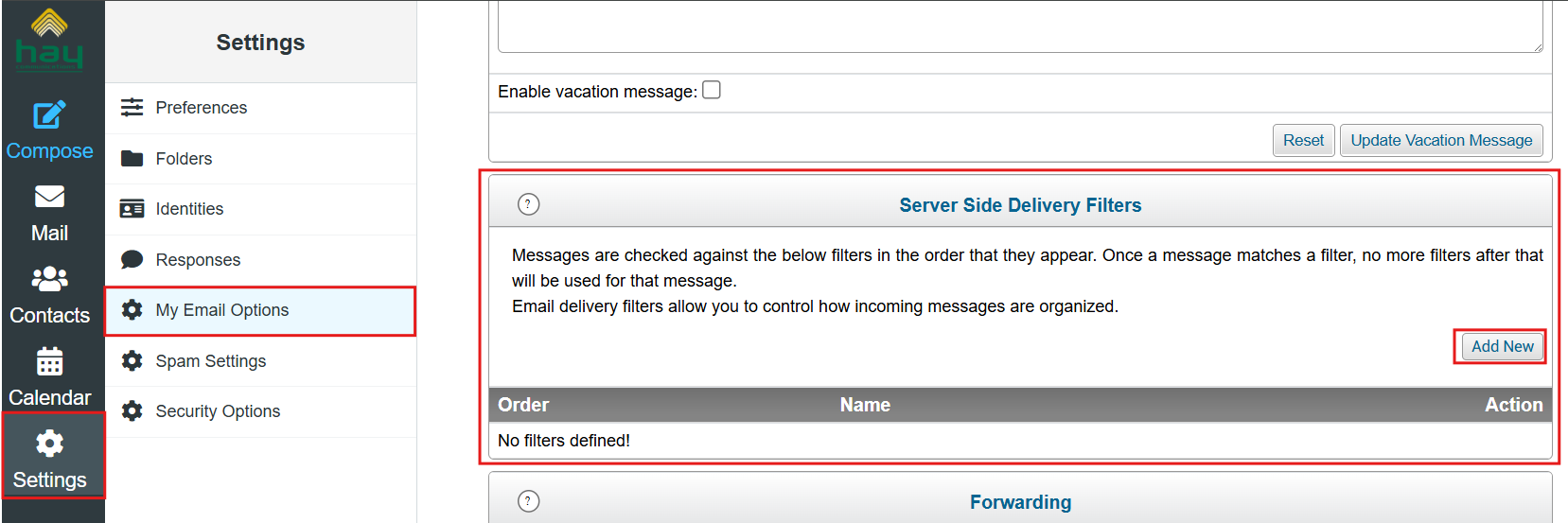 delivery filters